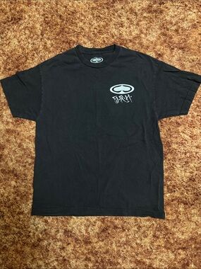 Black SRH Short-Sleeve Graphic Tee with Small Chest Logo and Back Graphic